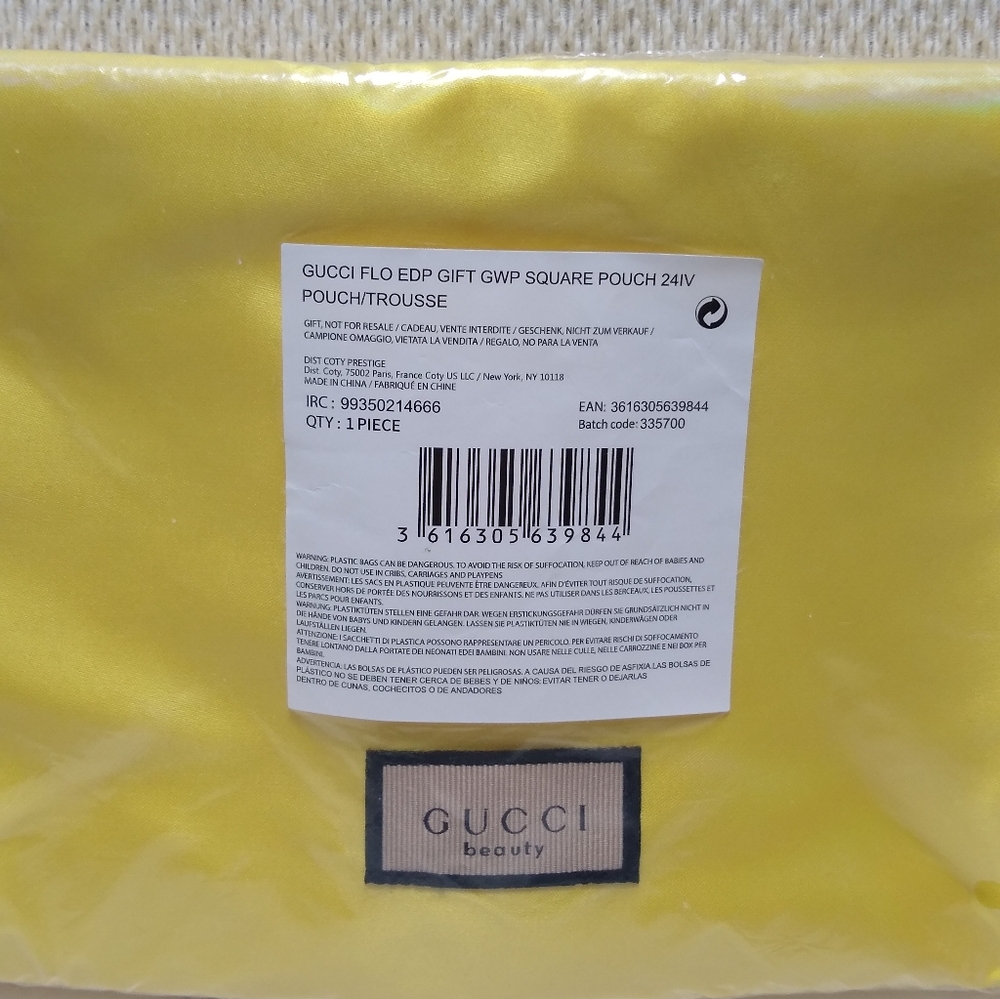 New Gucci Beauty Iridescent Yellow Pouch Clutch Bag - Picture 11 of 11